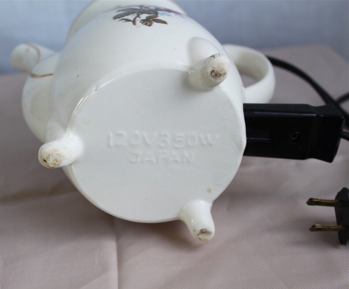 Hot roses electric teapot vintage china made in Japan Etsy