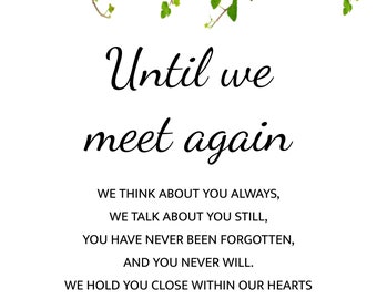 Memorial Table Sign Memorial Table Digital Download in Loving Memory Sign - Etsy