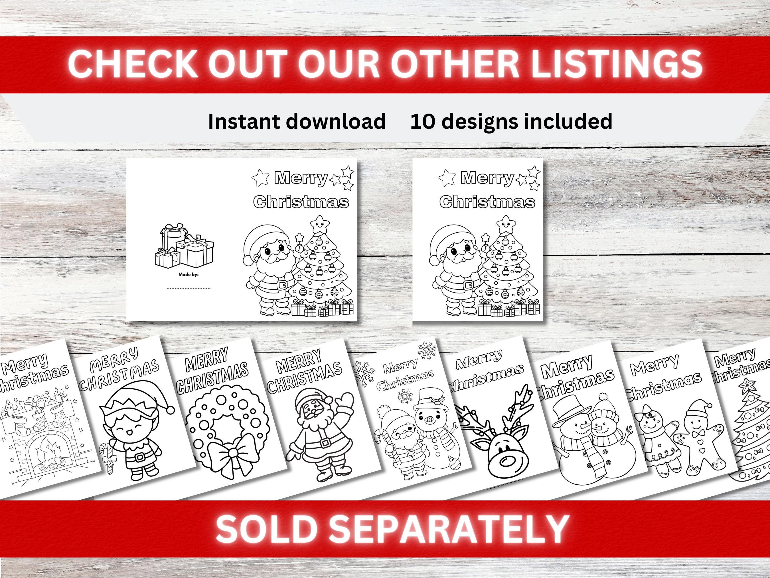 Santa List Coloring Note Letter to Santa Coloring Page: Kids Christmas List (digital Download ...