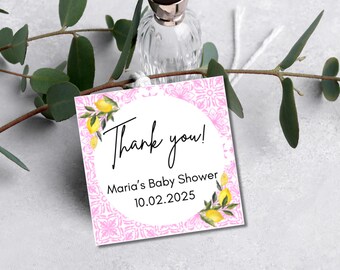 Ciao Bambina Dankeschön Anhänger: Zitrone Babyparty Geschenk (Digitaler Download) CB001