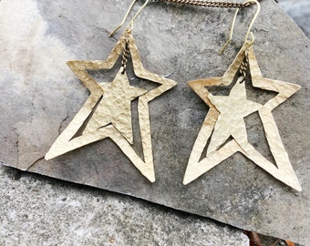 Star of my star earrings in brass!!
