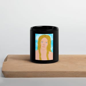 Taza negra brillante Apolo, dios griego del sol y la curación