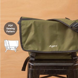 メッセンジャーバッグのPDF型紙 | Mondo Museの裁縫チュートリアル | クロスボディバッグのデジタルダウンロード | 初心者向け