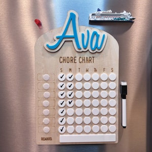 Personalized Kids Chore Chart, Interchangeable Chores, Responsibilities ...