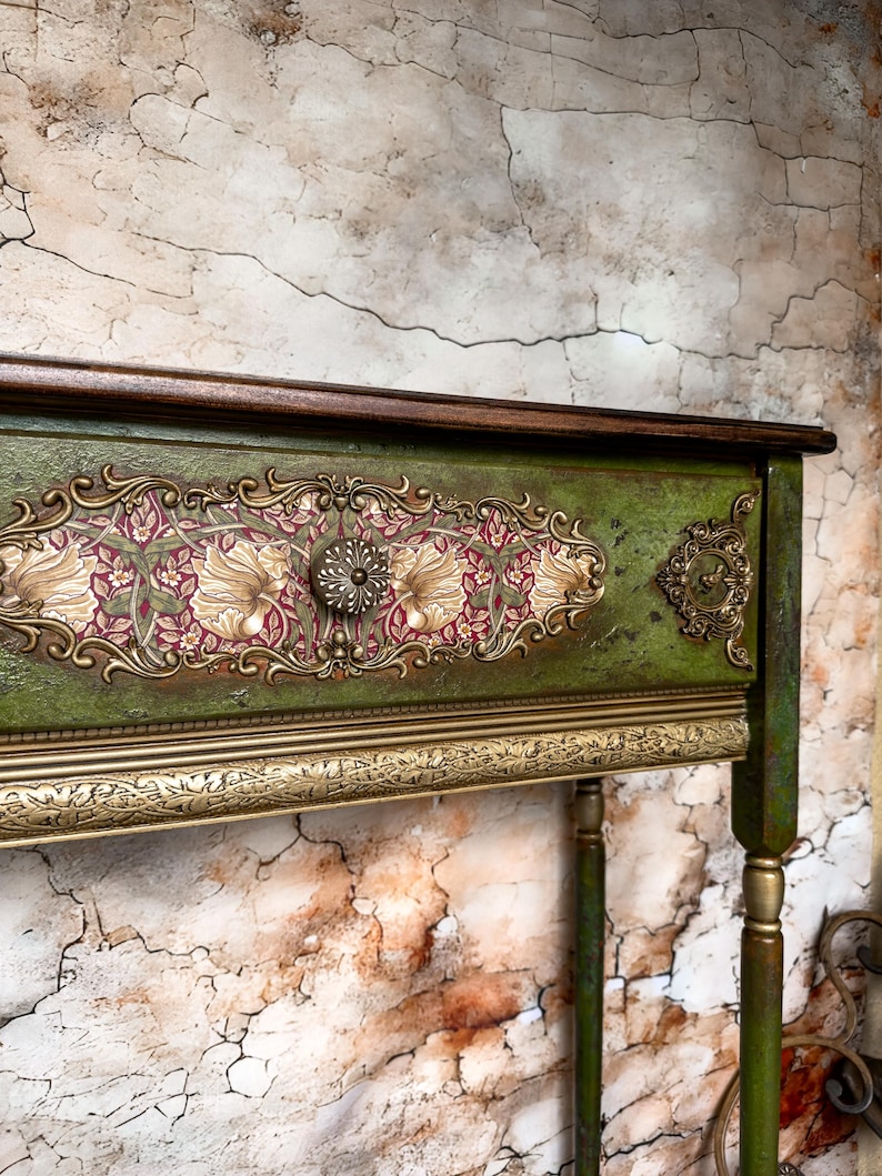 William Morris Console Table – Narrow Entryway Furniture, Handcrafted ...