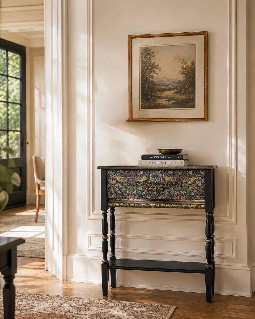 Handcrafted Solid Wood Console Table William Morris Inspired - Etsy
