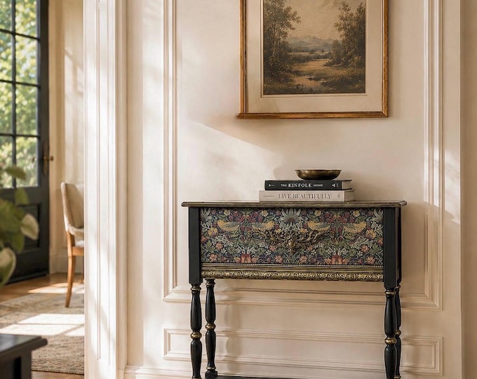 Handcrafted William Morris Console Table – English Cottage Entryway