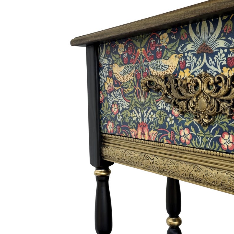 Handcrafted Solid Wood Console Table William Morris Inspired - Etsy