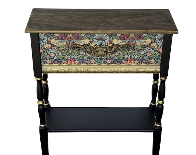 Handcrafted William Morris Console Table – English Cottage Entryway