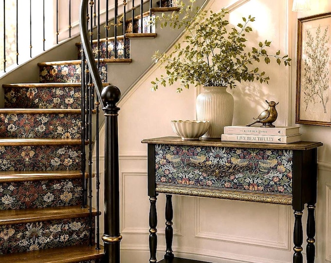 Handcrafted William Morris Console Table – English Cottage Entryway