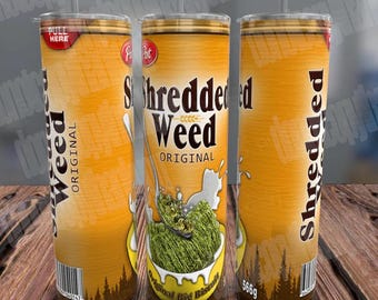Shredded Weed 20 oz Cereal Tumbler Wrap, Funny 420 Marijuana 20oz Tumbler PNG, Pothead Stoner PNG, Seamless Wrap For Sublimation, 300dpi