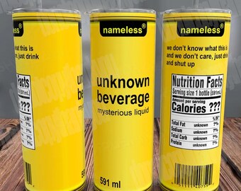 Funny Unknown Beverage Tumbler Wrap, 20oz PNG (Digital Download)