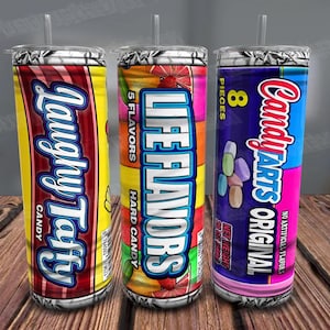 Candy Bars 20oz Tumbler Wrap, Candy Tumbler Wrap PNG, Candy PNG, Food Lover Gift, Seamless Wrap For Sublimation, 300dpi, Instant Download