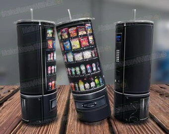 Vending Machine Tumbler Wrap, Snacks & Candy Design (PNG)