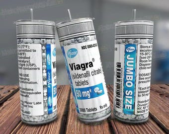 Opakowanie na kubek z tabletkami Viagry, zabawny żart, bezszwowa sublimacja (plik cyfrowy)