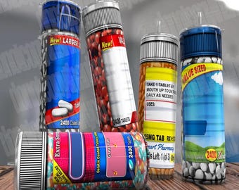 Fake Pills Tumbler 20oz Blank Templates, Make Your Own Custom Design, Seamless Tumbler Wrap PNG For Sublimation, Pills PNG, tumbler bundle