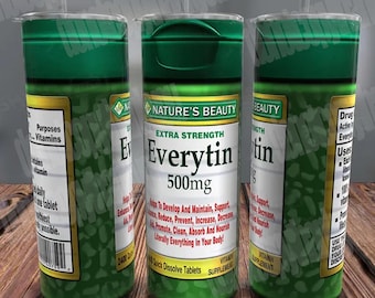 Vitamins 20oz Tumbler Wrap, Funny Fake Pills 20 oz Tumbler PNG, Tumbler Wrap Sublimation,  20oz Tumbler, PNG Design Digital Download