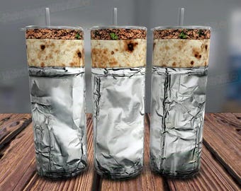 Beef Burrito Tumbler Wrap PNG, Seamless Sublimation (Digital Download)