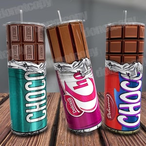 Chocolate 20oz Tumbler Wrap, Wrapper Chocolate Bar Tumbler PNG, Candy PNG, Sweets PNG, Seamless Wrap For Sublimation, Digital File