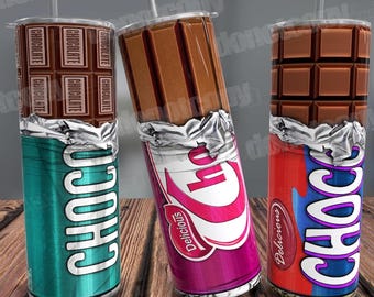 Chocolate 20oz Tumbler Wrap, Wrapper Chocolate Bar Tumbler PNG, Candy PNG, Sweets PNG, Seamless Wrap For Sublimation, Digital File