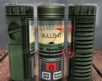 Bullshit Detector 20oz Tumbler Wrap, Sarcastic Seamless PNG (Digital File)
