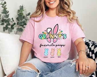 Granny's Favorite Peeps Shirt, Grandma Easter Shirt, Grandma Peeps Shirt, Granny Peeps Shirt, Custom Peeps Name Shirt,Nana Mimi Easter Shirt