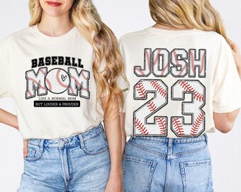 Custom Baseball Tshirt With Number And Name Player, Sports Shirt, Baseball Mom Tee, Baseball Gifts, Baseball Team Shirt, Baseball Mama Shirt
