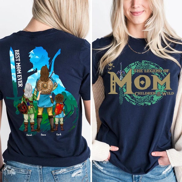 Personalisiertes Shirt, The Legend Of Mom, Tear Of The Kingdom, Beste Mama aller Zeiten, Muttertag 2024, personalisiertes Shirt, Breath Of The Wild, Geschenk für Mama