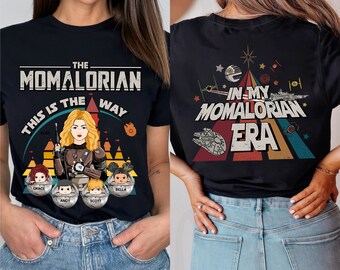 2-sided Custom The Mamalorian Shirt, Personalized Mom Shirt With Kids Name, The Momalorian This Is The Way, Mother's Day Gift For Her