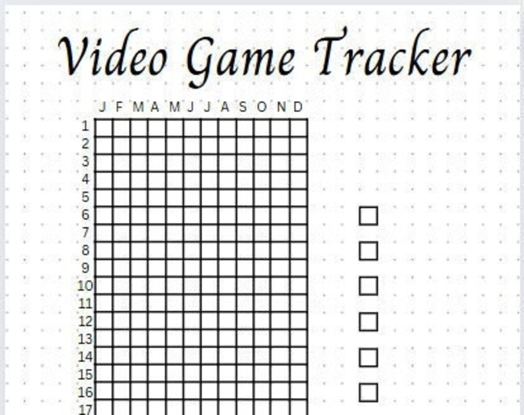 Video Game Tracker Printable Bullet Journal - Etsy