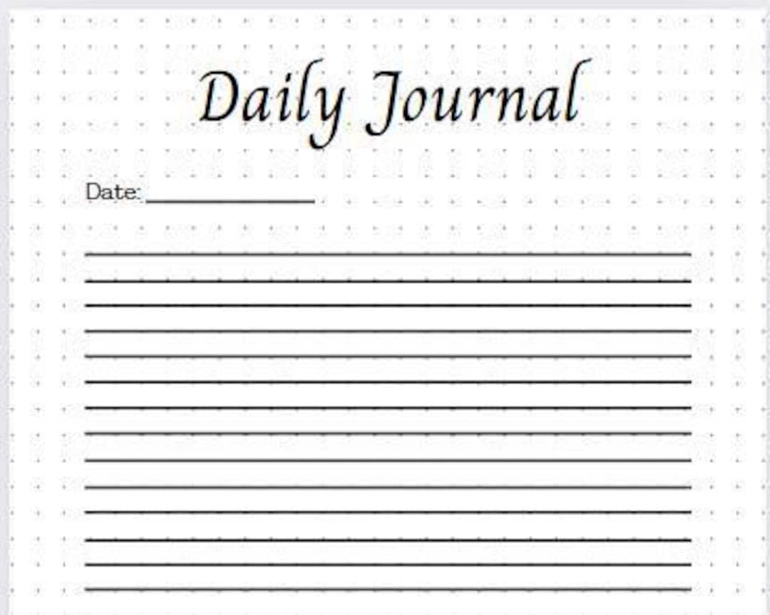 Daily Journal Printable Bullet Journal Etsy