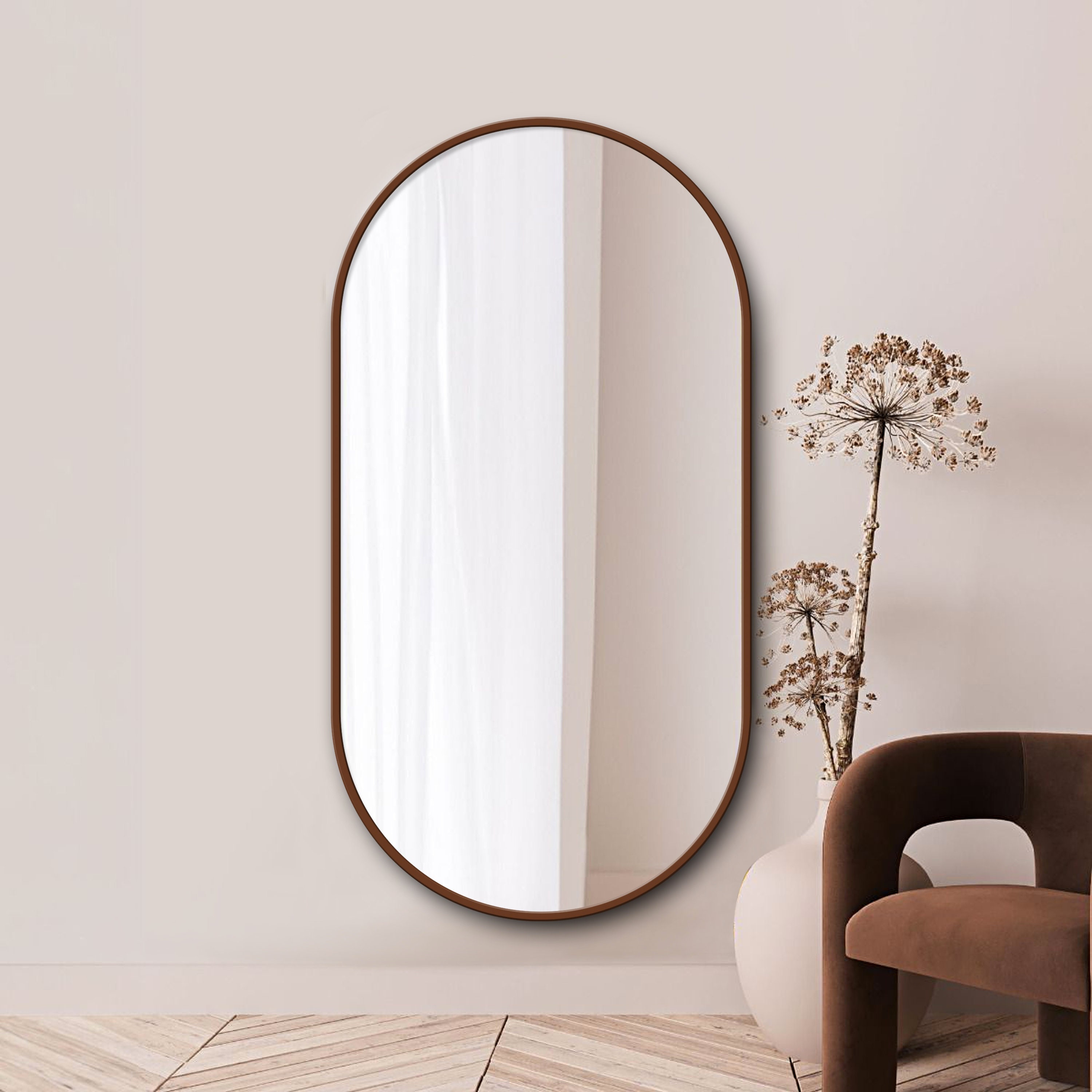 Specchio Da Parete 33x120 Cm Con Cornice In Alluminio - Con Ganci, Per Camera E Soggiorno - Foto 2