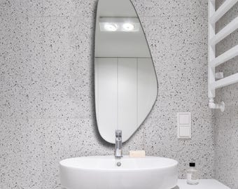 Frameless Organic Mirror,  Asymmetrical Wall Mirror, Irregular Vanity, Modern Bathroom, Minimalist Home Decor