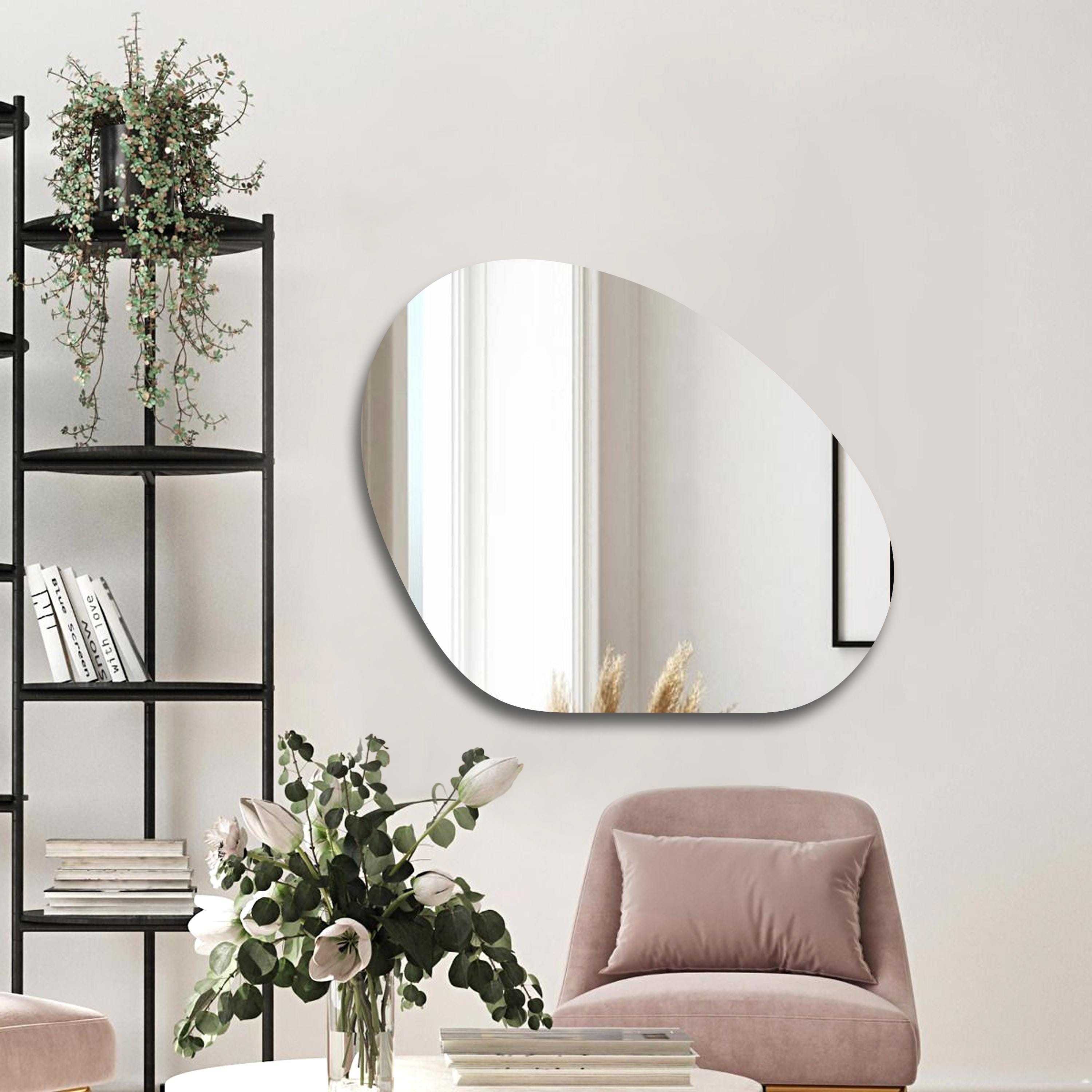 Frameless Half Round Circular Wall Mirror ,unframed Semicircle Aesthetic Cut Mirror for Living ...
