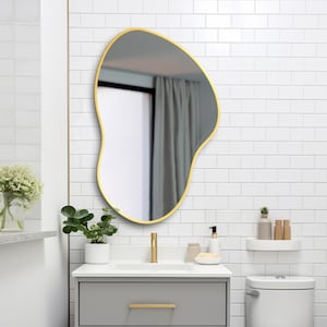 Irregular Wood Wall Mirror: Modern Asymmetrical Accent, Organic Shaped Mirror