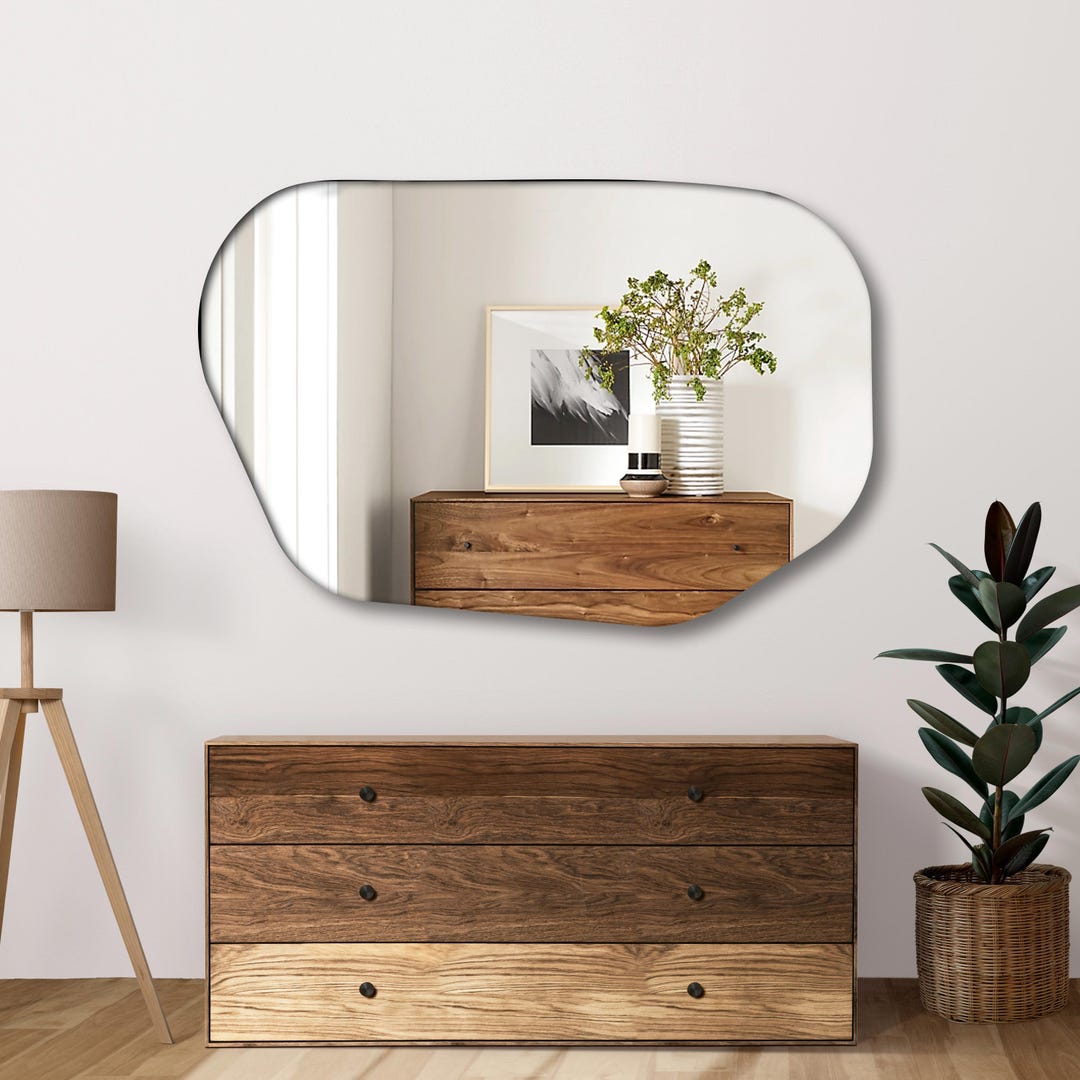 Asymmetrical Frameless Wall Mirror Modern Organic Shape Mirror asymmetrical-frameless-wall-mirror-modern-organic-shape-mirror
