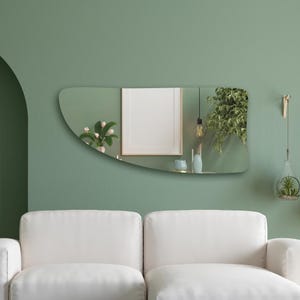 Frameless Dressing Room Full Size Asymmetric Full Length Wall Mirror: Modern Minimalist Decor
