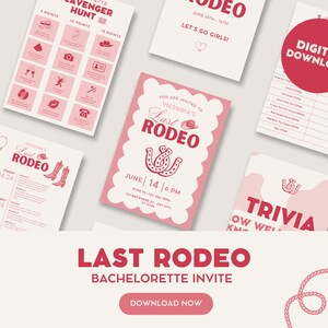 Last Rodeo Western Cowgirl Bachelorette Printable Invite | Digital Download | Instant Download