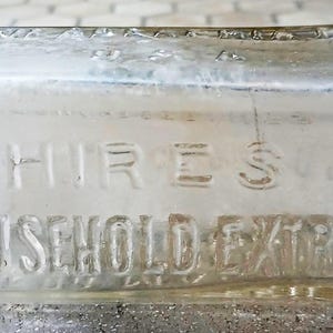 vtg Hires rootbeer making extract bottle early 1900s embossed