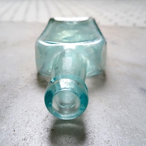vtg Fletcher&#39;s Castoria bottle embosed pale aqua