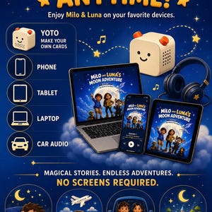 Audiolibro infantil Temporada 1 Milo y Luna / Cuentos para dormir (a partir de 3 años) / 6 episodios en MP3 (descarga instantánea) / Compatible con Yoto (crea tus propias tarjetas)