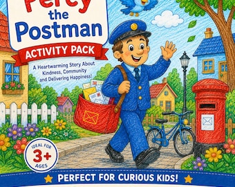 Percy the Postman Interactive Story Activity Pack | Guided Audio | Printable Kids Activity | Yoto & Toniebox Compatible | Learn and Book