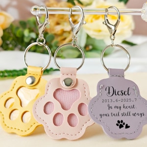 Personalized Cat Memorial Keychain with Leather Pouch,Custom Cat Hair Keychain,Pet Hair Storage,Cat Fur Keepsake,Pet Loss Remembrance