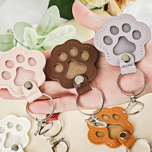Memorial Keychain for Cat Hair,Custom Pet Cat Hair Keychain,Pet Fur Keepsake Leather Pouch, Pet Loss Remembrance,Pet Sympathy Gift