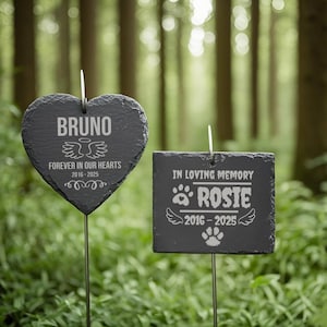 Engraved Pet Memorial Garden Stone,Pet Memorial Stone Garden Sign with Hanging Stake,Dog Loss Gift,Pet Memorial Gift,Pet Grave Marker