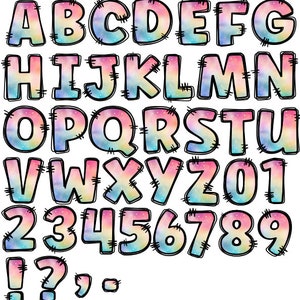 Rainbow Doodle Letters