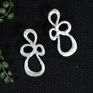 Earring abstract statement stud earring silver boho style