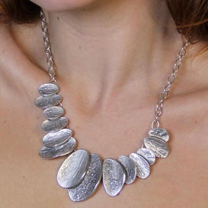 Vintage Geometrical Silver Necklace: Boho Chic Statement Jewelry