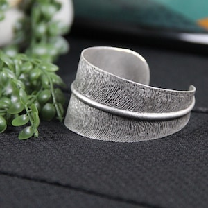 Cuff Silver Leaf Bracelet for women gift idea statement unique jewelry boho style chunky bracelet silver handmade stylish jewelry