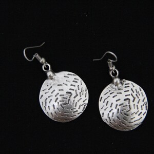 Engraved Bohemian Silver Earrings: Handmade Gothic Ethnic Jewelry